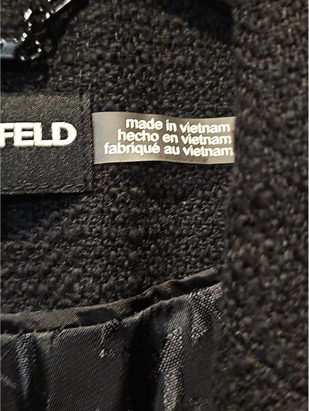 Karl Lagerfeld Paris Black Tweed Fringed Blazer Jacket Size 10 P  NWT  Ret $189 - Picture 5 of 9